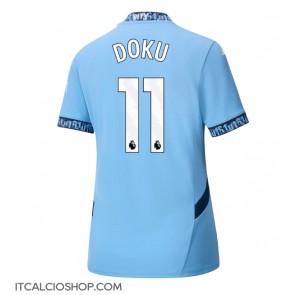 Manchester City Jeremy Doku #11 Prima Maglia Femmina 2024-25 Manica Corta